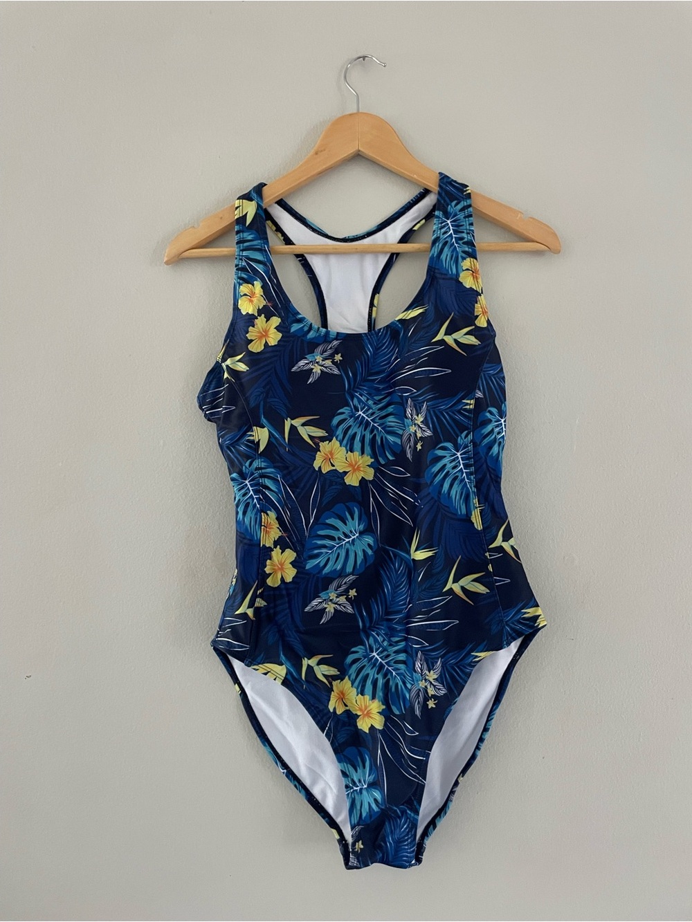 Nicole Miller Navy Floral Tropical One-Piece Bathing Suit